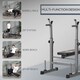 image 3 of HOMCOM Adjustable Weight Bench with Barbell Rack, Dip Station, Grey