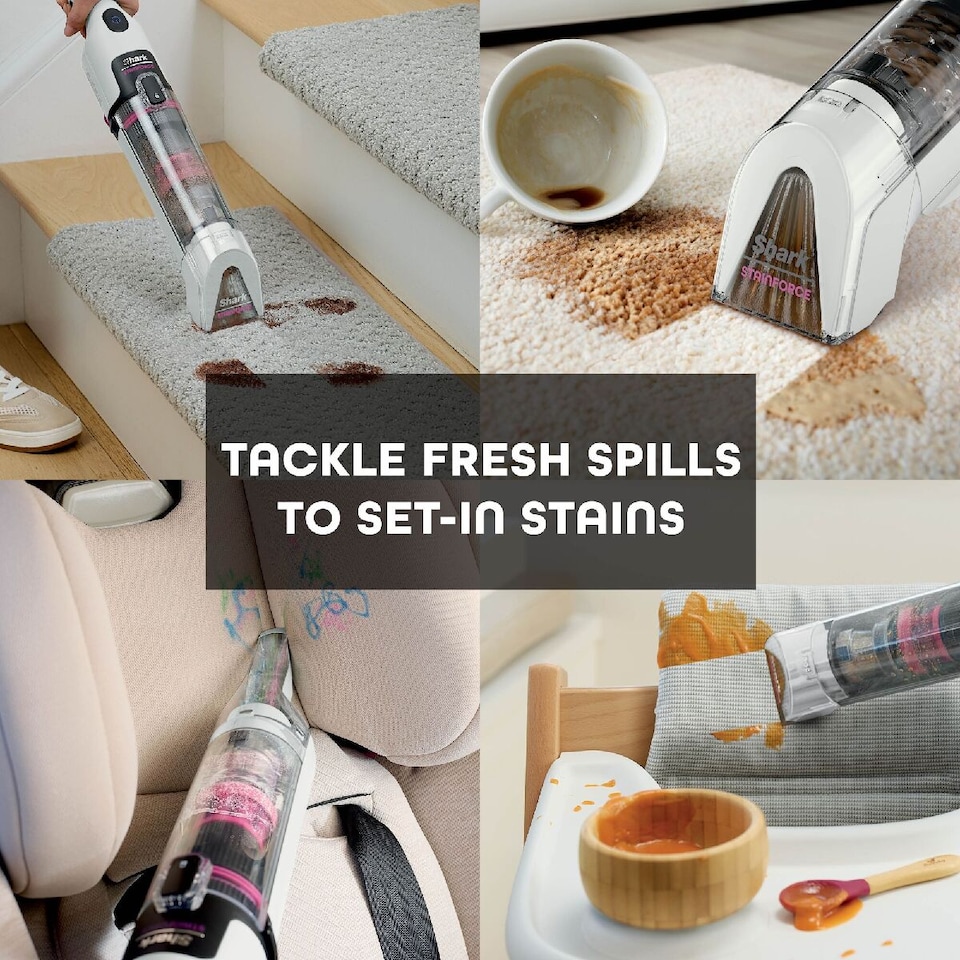 image 1 of Shark StainForce Cordless Stain Destroying Spot Cleaner White HX100UKT