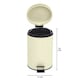 image 2 of Small Stainless Steel 3 Ltr Pedal Bin Kitchen Bathroom Toilet Rubbish, Cream | Cream