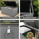 image 10 of Olsen & Smith 830L Extra Large Garden Storage Box - Weather Resistant Heavy Duty Wood Effect with Padlock Massive Capacity Storage Chest for Tools Toys & More Grey | Grey