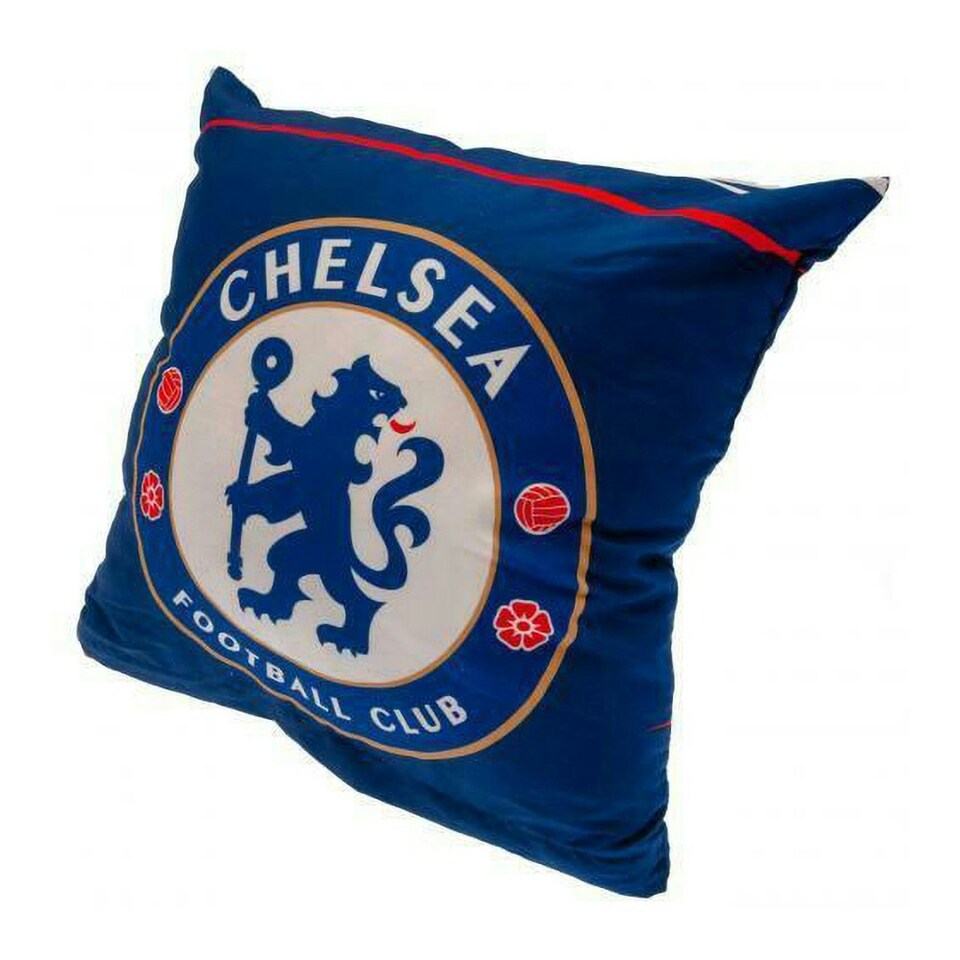image 1 of Chelsea FC Official Football Crest Cushion - Blue/White - One Size