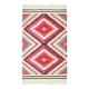 image 2 of Homescapes Manila Handwoven Diamond Kilim Wool Rug - 120 x 170 cm | Pink | Pink, orange, blue, white and black