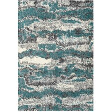 KUKOON Light Blue Mottled Shaggy Living Room Area Rug 80cm x 150cm Blue