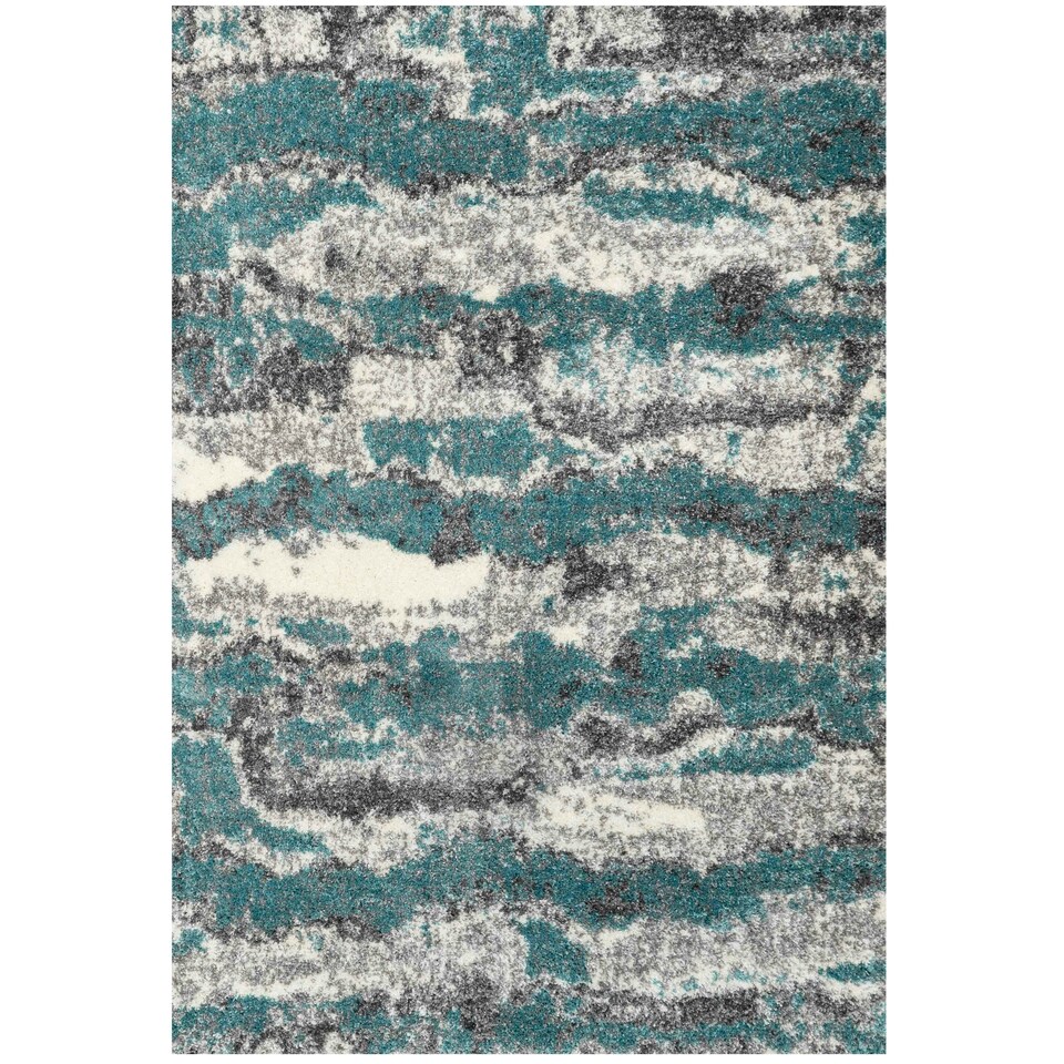 image 1 of KUKOON Light Blue Mottled Shaggy Living Room Area Rug 80cm x 150cm Blue
