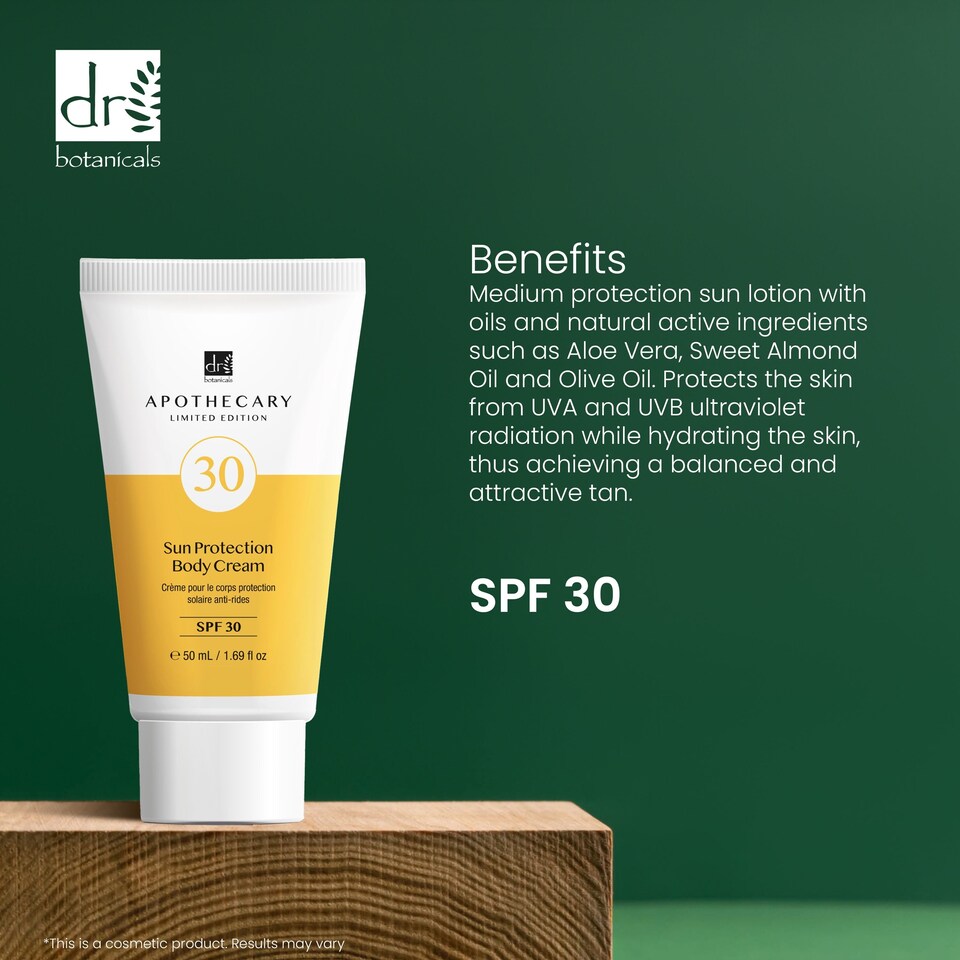 image 1 of Dr Botanicals Sun Protection Body Cream SPF 30 50ml