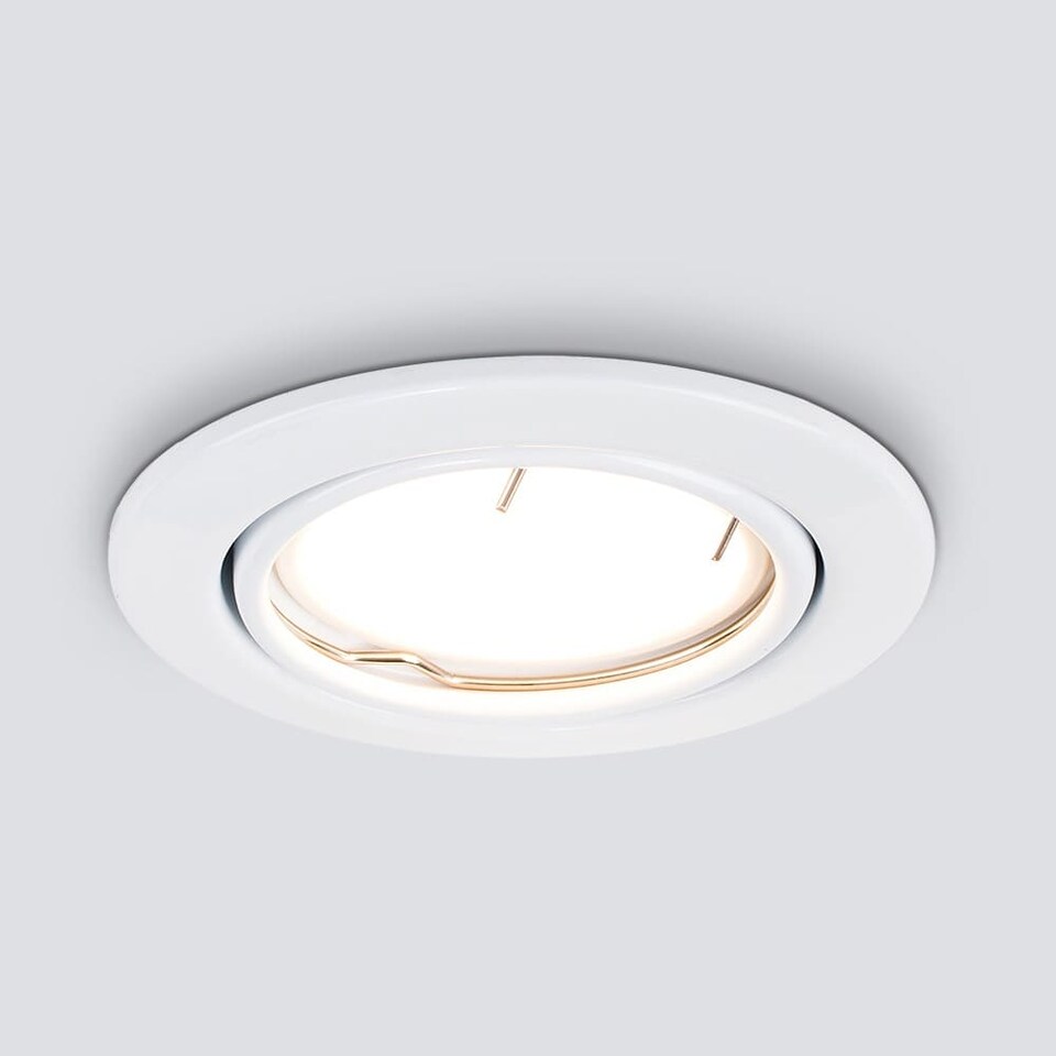 image 1 of ValueLights Downlight Tiltable Fire Rated White Ceiling Light Fitting Single Pack
