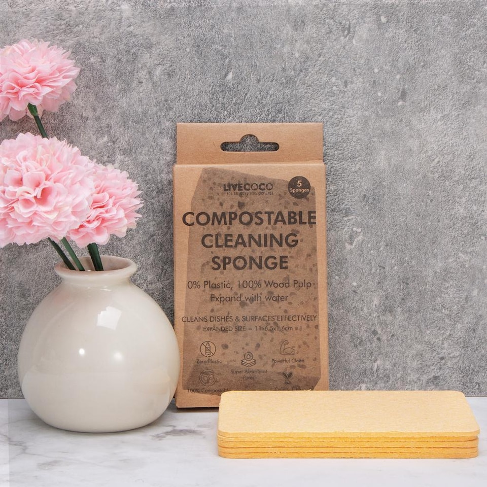 image 1 of Compostable Cleaning Sponges (5 per pack) | Yellow | 5