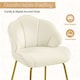 image 5 of Yaheetech Vanity Chair with Shell-shaped Backrest and Golden Metal Legs for Living Room-Beige