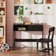 image 4 of COSTWAY Kids Desk and Chair Set with Drawer Black