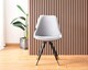 image 2 of Set of 4 Sofia Ergonomic Modern Dining Chairs Upholstered in Velvet, Metal Legs with Gold End Tips | Grey | Light Grey