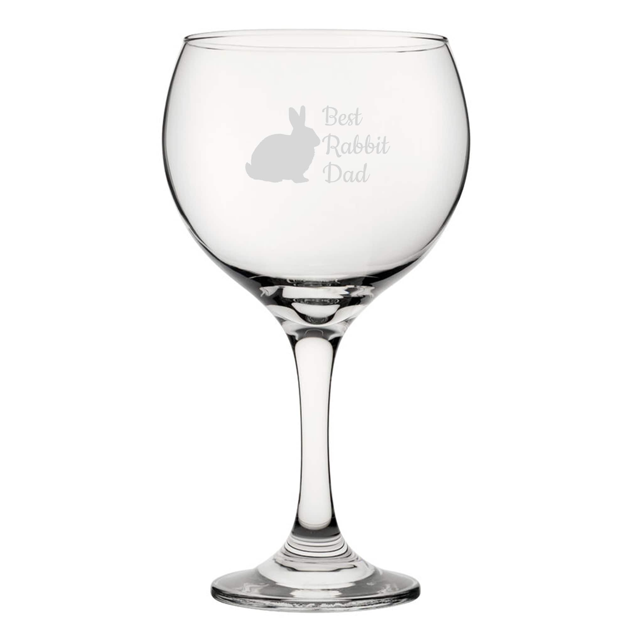 Personalised Best Rabbit Mum Engraved Gin Balloon Cocktail Glass