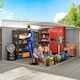 image 3 of Outsunny 11.3x9.2ft Steel Garden Storage Shed w/ Sliding Doors & 2 Vents, Green