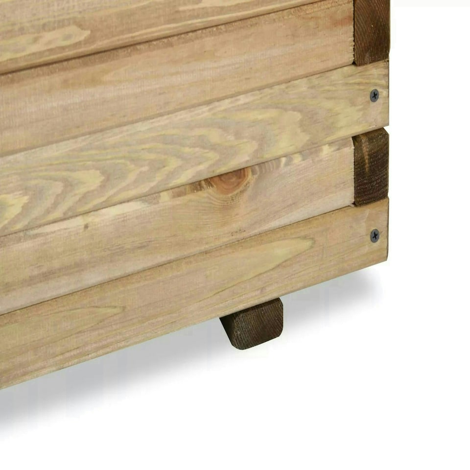 image 1 of Primrose Pine Wooden Raised Bed Outdoor Trough Planed Planter 120cm