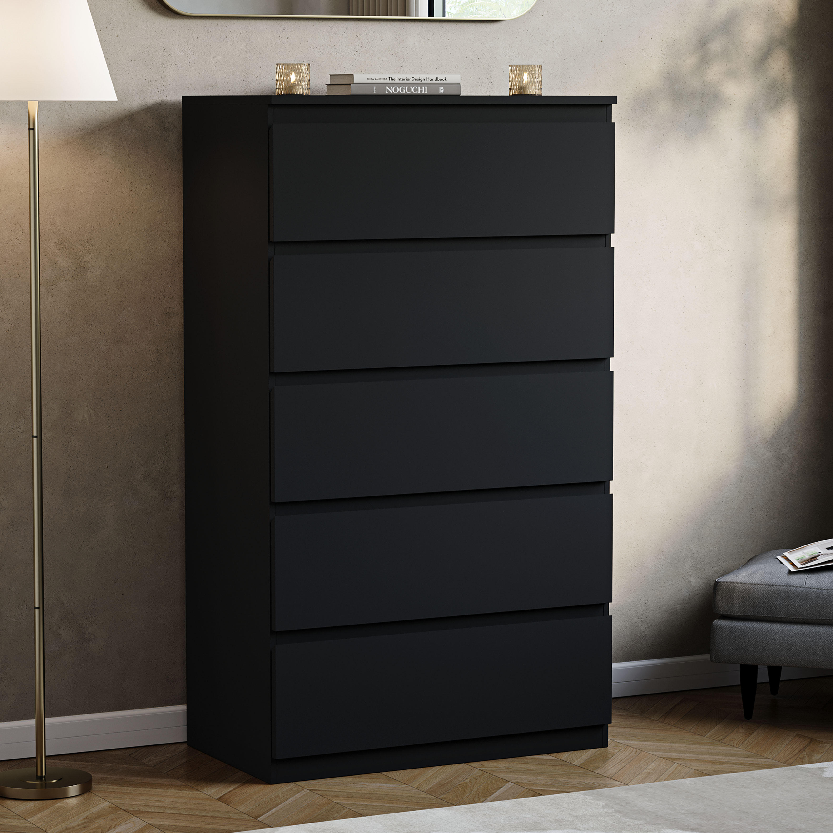 black 5 drawer dresser ikea Vida Designs Denver Chest of Drawers Bedroom Storage, making it easy and active-product White Lace A-Line Front Size:Customize