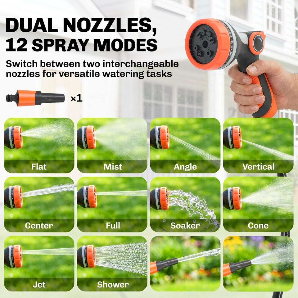 image 1 of Outsunny 28+2m Retractable Hose Reel Wall Mounted with Auto Retraction