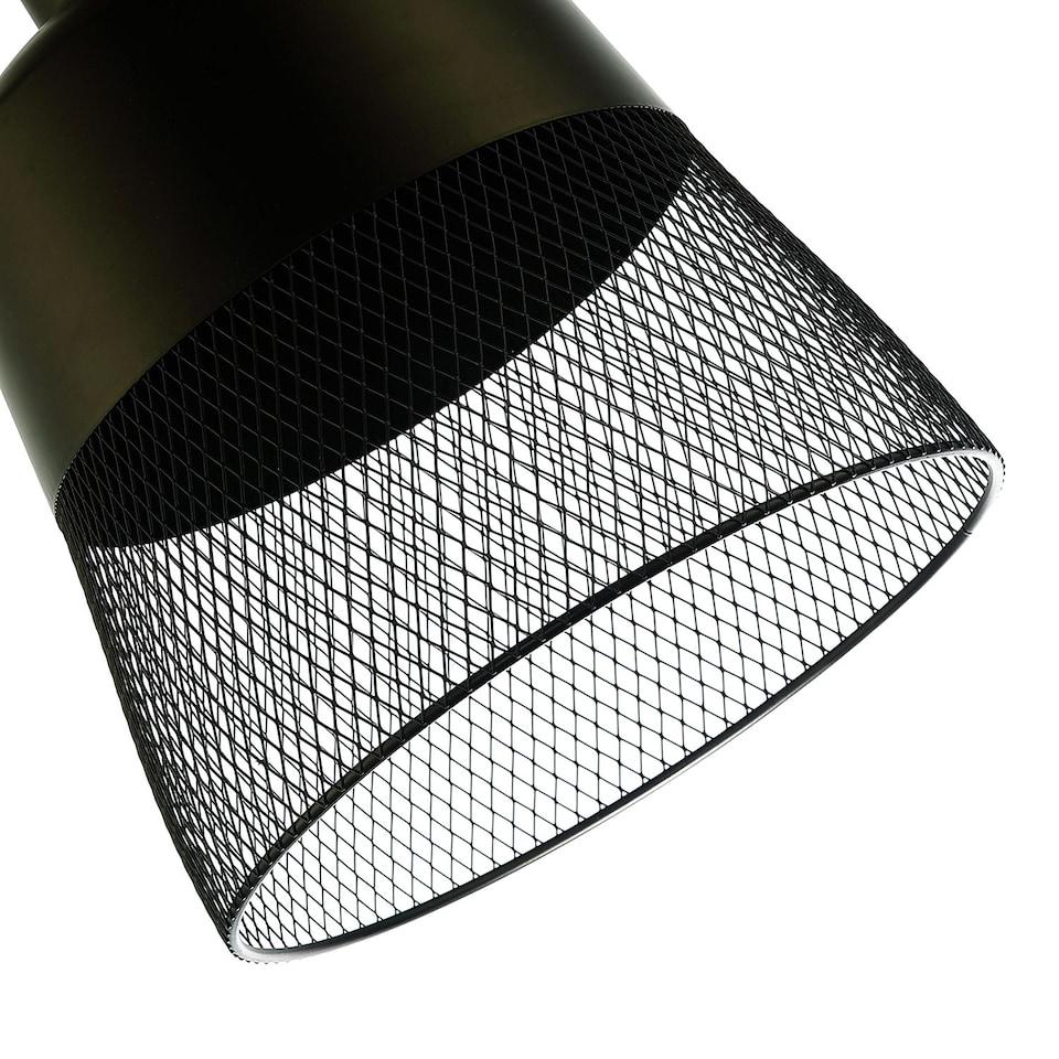 image 1 of Industrial Vintage Pendant Light Shade with Wire Mesh Grill Design | Black | Black | 1