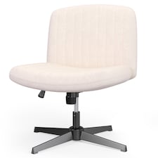 Rattantree Ergonomic Cross Legged Office Chair Armless Velvet Desk Chair
