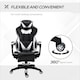 image 5 of Vinsetto Gaming Chair Ergonomic Reclining Manual Footrest Wheels Stylish White