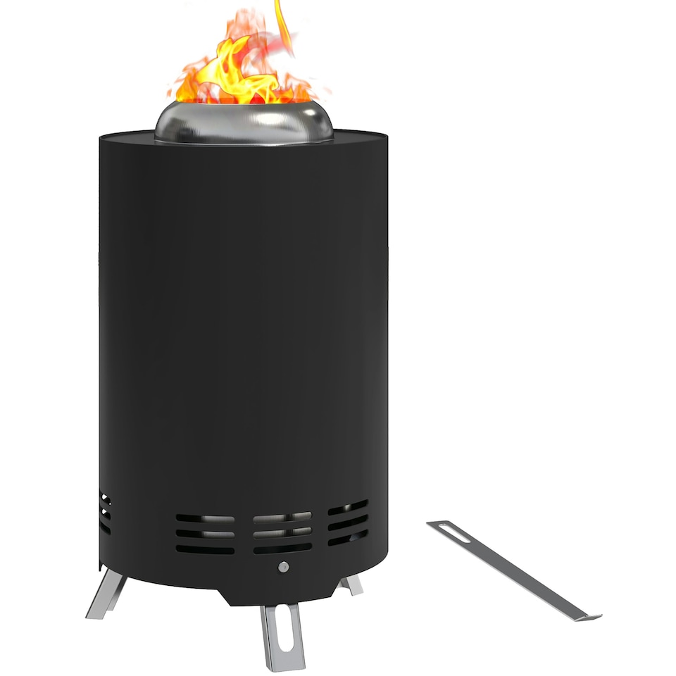 image 1 of Outsunny Stainless Steel Smokeless Wood Burning Firepit Garden Fire Pit