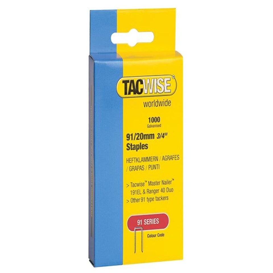 image 1 of Tacwise 91 Series Staples - Multi Colour - 20mm