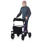 image 6 of COSTWAY Height Adjustable Foldable Rolling Walker with Seat Purple