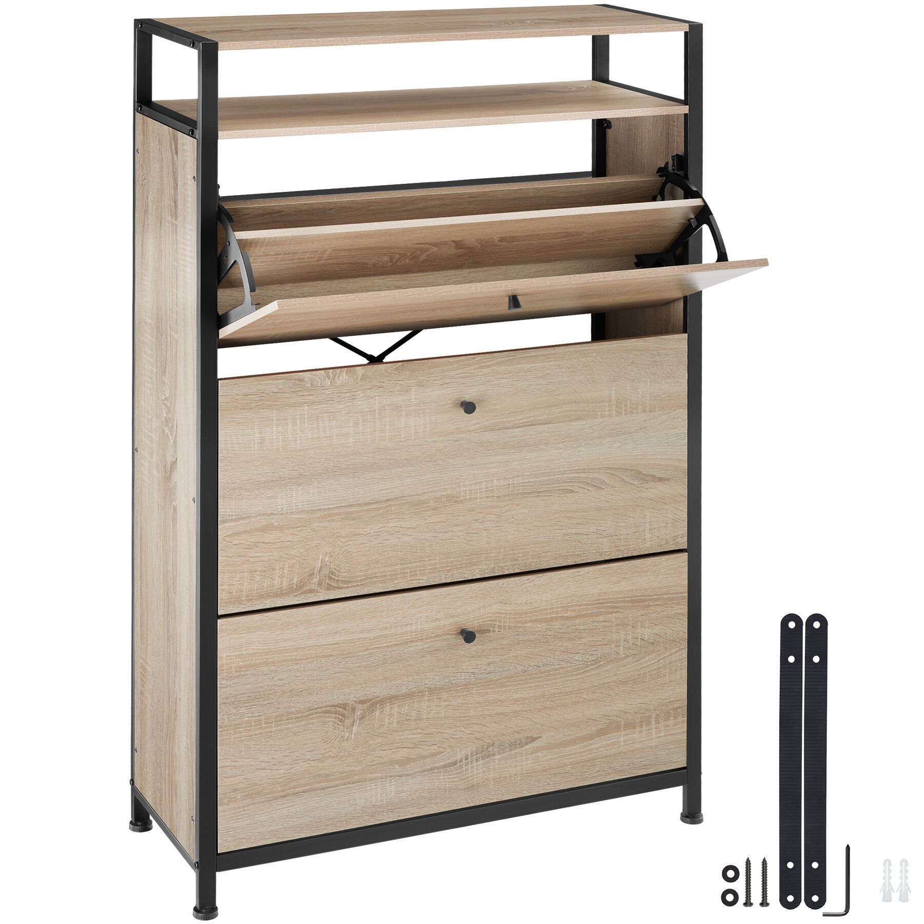 Slim Rack - 2 storage shelves, 3 tilt drawers with 2 racks per ...