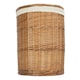 image 3 of Large Light Steamed Round Laundry Baskets with White Lining | White | White