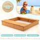 image 4 of COSTWAY Covered Kids Sandbox Kids Wooden Sandbox Outdoor Children Play Station