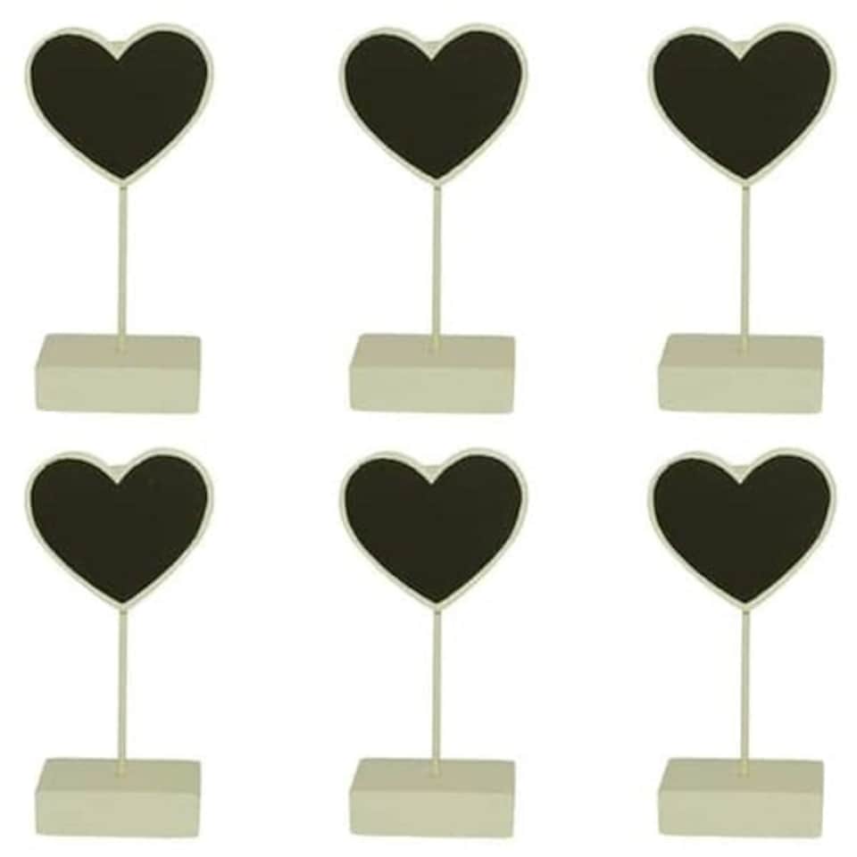 Heart Place Card Holder Chalk Board in Ivory - Pack of 6