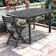image 3 of Plastic Large Outdoor Dining Garden Table | Black | 1