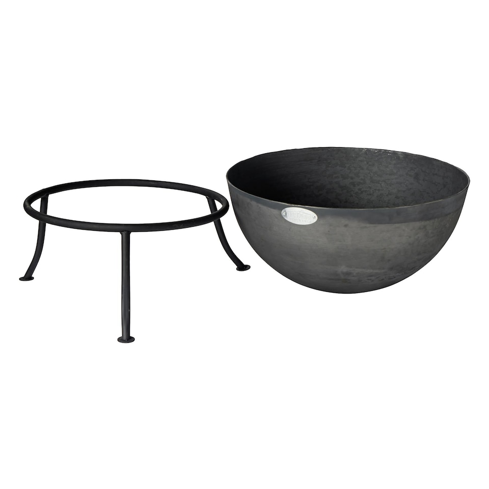 image 1 of Harbour Housewares 60cm Steel Fire Pit - Outdoor Garden Patio Fire Bowl Brazier Heater Stove for Wood Log Charcoal Burning
