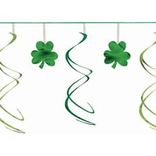 St Patricks Day Shamrock Swirl Garland Hanging Decoration 3.6m