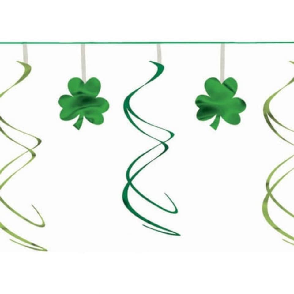 St Patricks Day Shamrock Swirl Garland Hanging Decoration 3.6m