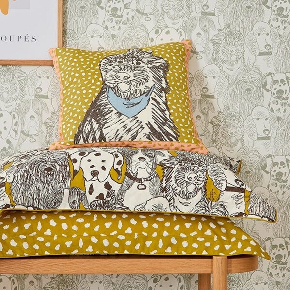 image 1 of Scion Doggy Day Care Cushion 45cm x 45cm Mustard
