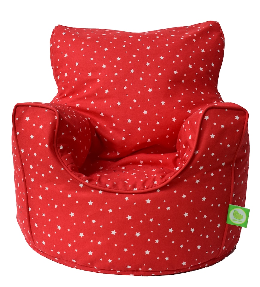 image 1 of Bean Lazy Red Stars Bean Bag Armchair Child Teen Size