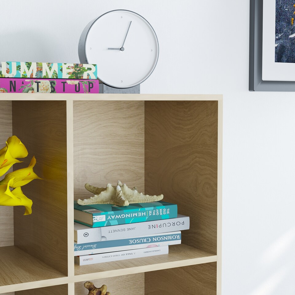 image 1 of Vida Designs Durham 2x3 Cube Storage Bookcase Display Unit, Oak