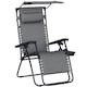 image 6 of Outsunny Zero Gravity Chair Adjustable Patio Lounge w/ Cup Holder Light Grey
