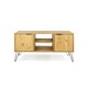 image 3 of Core Products Augusta Industrial Pine 2 Door Flat Screen Wide TV Unit H57.0cm x W114.5cm x D39.5cm Brown