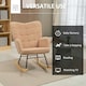 image 5 of HOMCOM Wingback Rocking Chair for Nursing w/ Steel Frame Light Brown