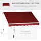 image 5 of Outsunny 2.5m x 2m Garden Patio Manual Awning Canopy w/ Winding Handle Red 