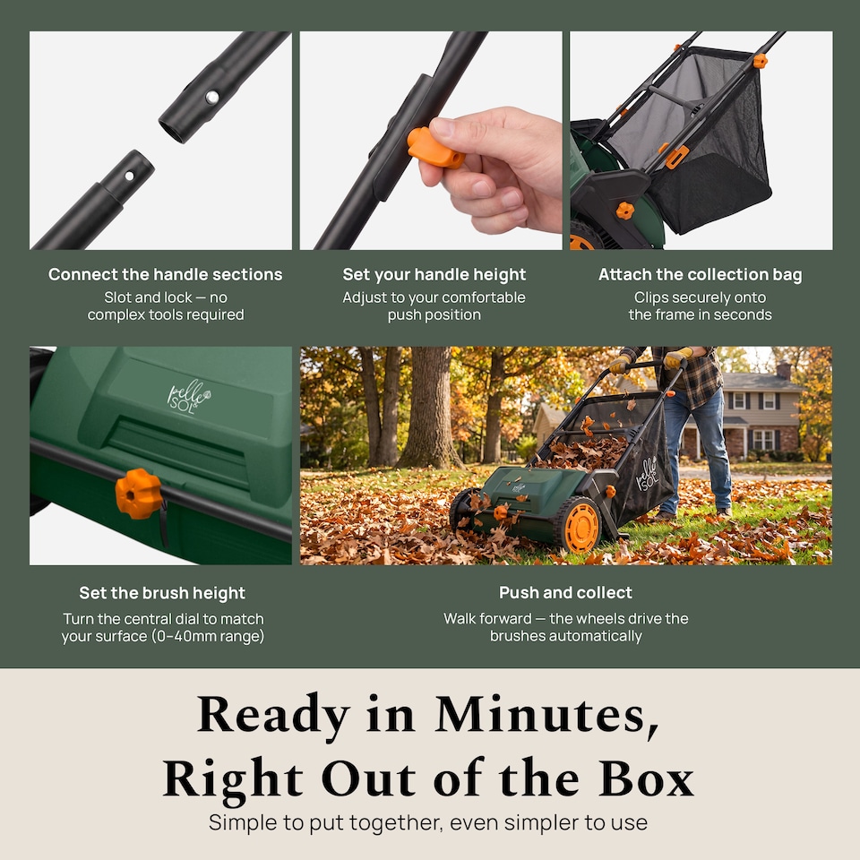 image 1 of Pelle & Sol 21-Inch Manual Lawn Sweeper with 103L Bag