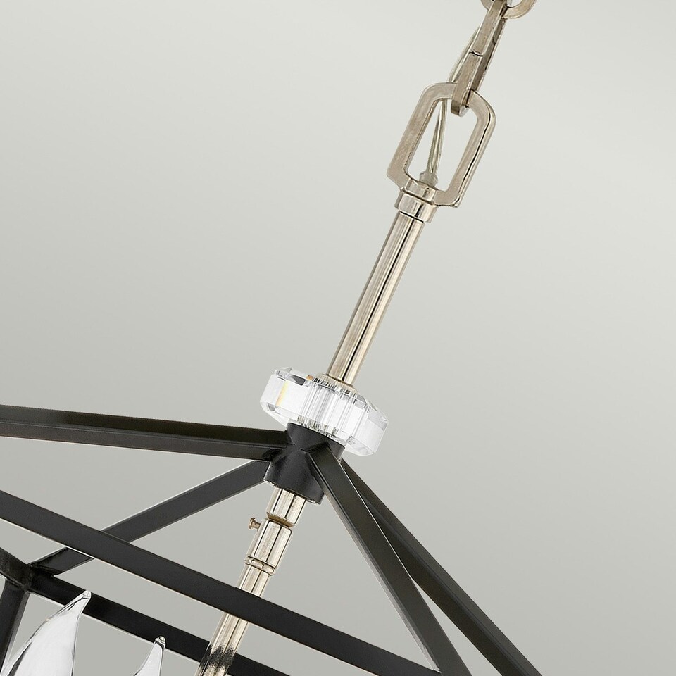 image 1 of Hinkley Stinson Lanterns Pendant Ceiling Light Black with Polished Nickel