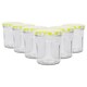 image 1 of Argon Tableware Glass Jam Jars with Yellow Gingham Lids - 250ml - Pack of 6