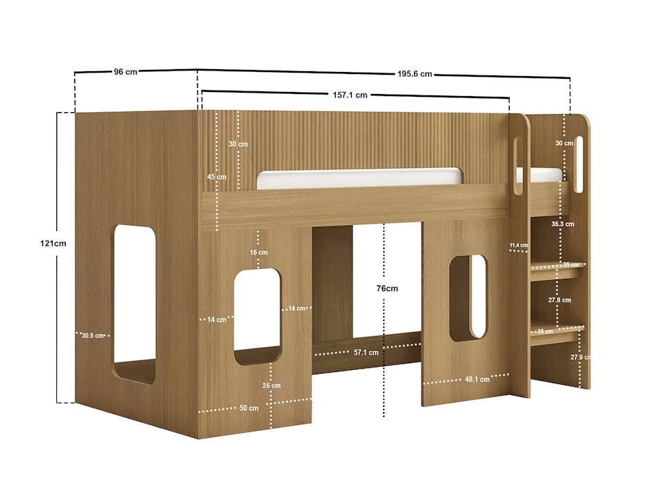 image 1 of Flair Lino Playhouse Mid Sleeper Bed Oak