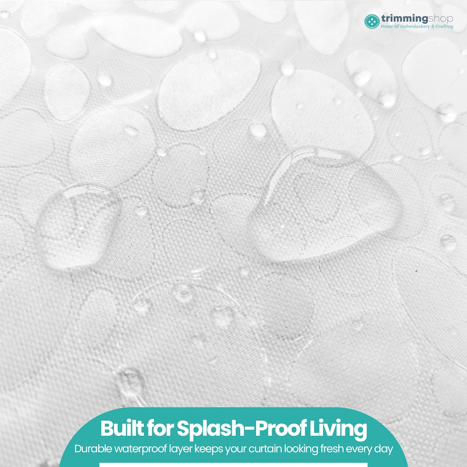 image 1 of PEVA Transparent Waterproof Shower Curtain with 12 Hooks - 180x200cm
