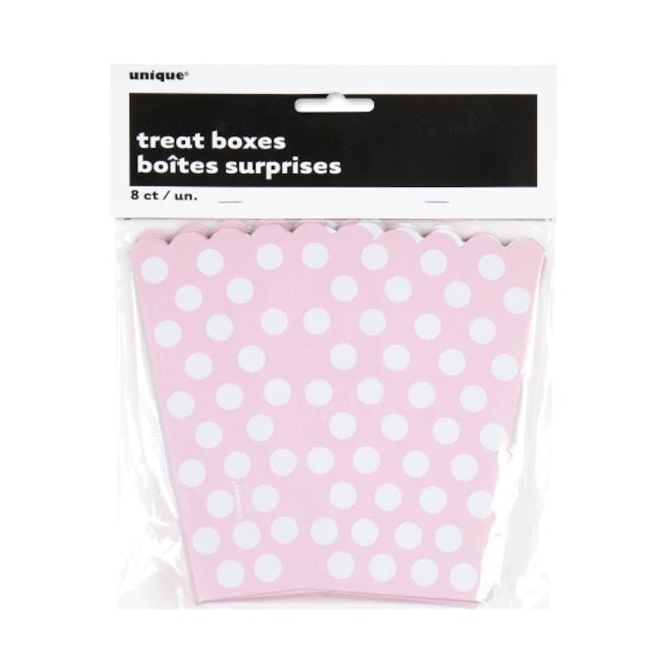 Pack of 8 Lovely Pink Dots Treat Boxes - Tesco Groceries