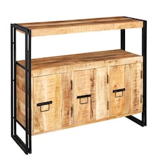 Cosmo Industrial Sideboard - Solid Mango Wood - L43 x W135 x H90 cm | Brown