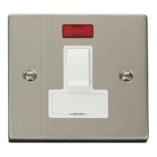 SE HOME Stainless Steel 13A Fused Connection Unit Switched With Neon White | Stainless Steel