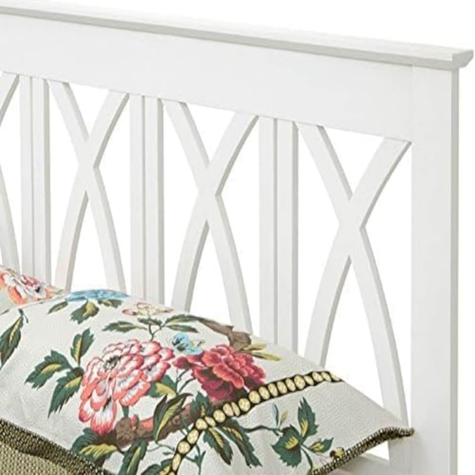 image 1 of Pure White,Solid Wood Wooden Headboard Bedhead, 4ft6 Double, 5ft King size White | 5ft King Size