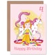 image 1 of Unicorn Princess Magic Age 4 Years Old Child Kids 4th Birthday Card